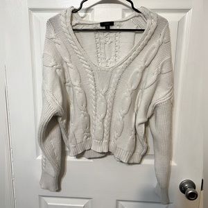 J. Crew V-Neck Cropped Cable-Knit Sweater